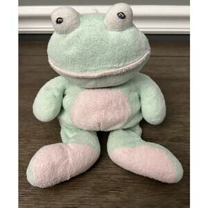 Vintage 2002‎  Ty Pluffies Tylux Grins Frog Mint Green Pink Plush
